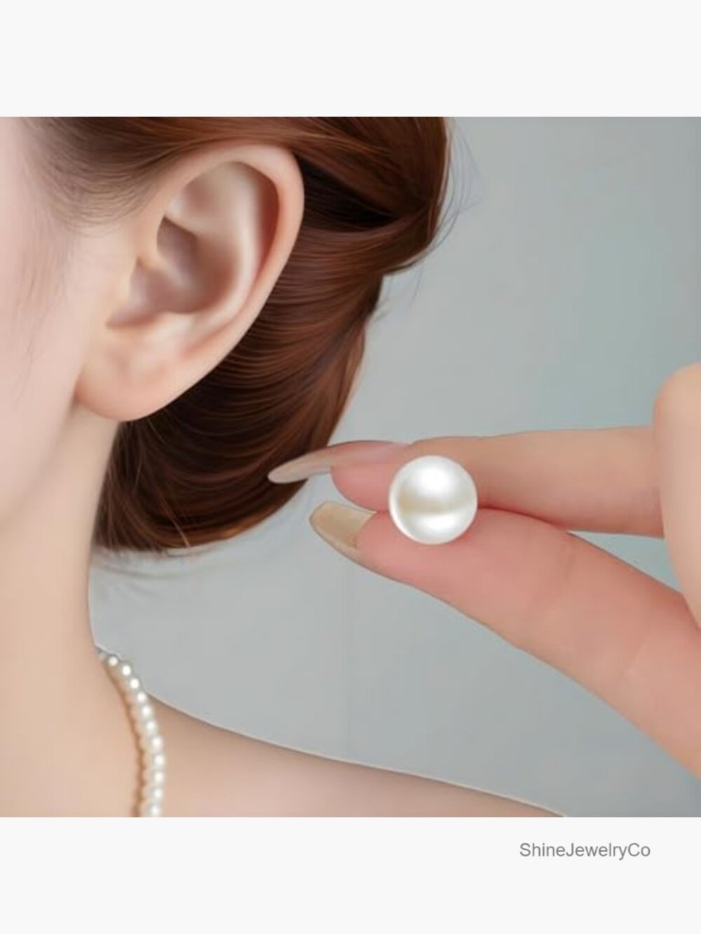 4 Pairs Pearl Stud Earrings Set 8-14mm Hypoallergenic Gold Plated - Picture 4 of 7